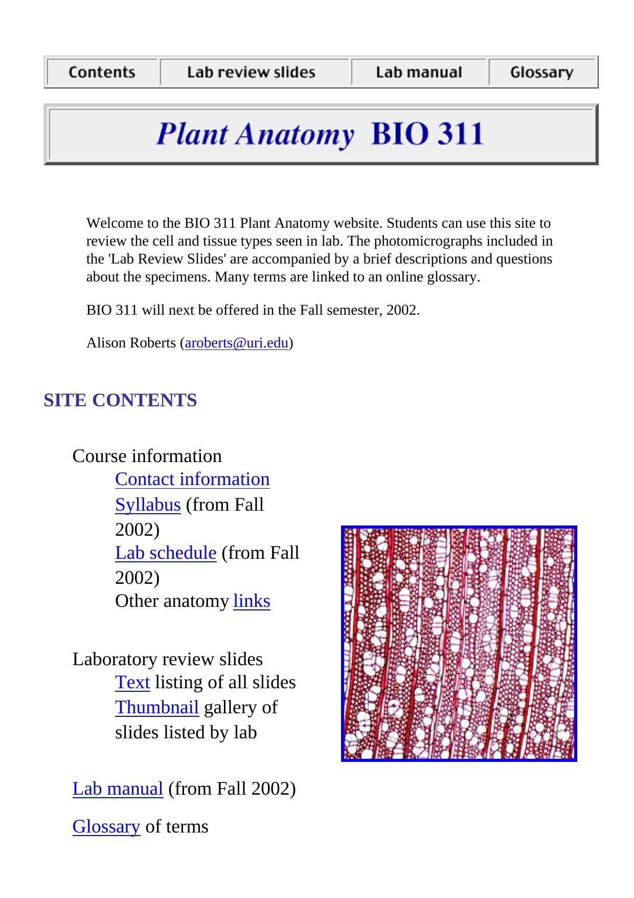 Introduction to Plant Anatomy BIO 311 by Unknown