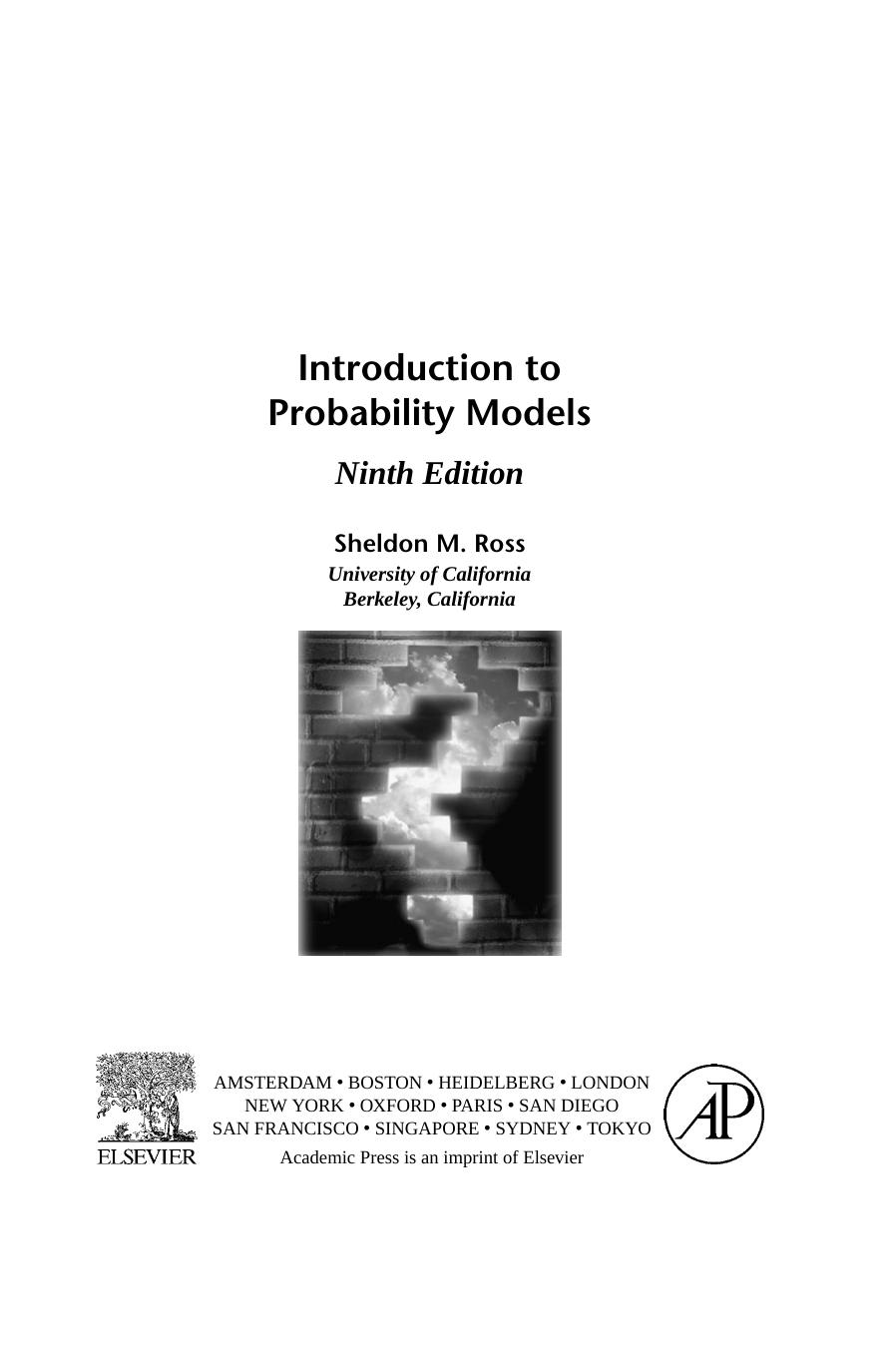 Introduction to Probability Models by Sheldon M. Ross