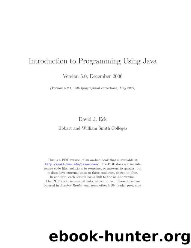 Introduction to Programming Using Java by Unknown
