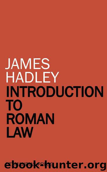 Introduction to Roman Law by James Hadley