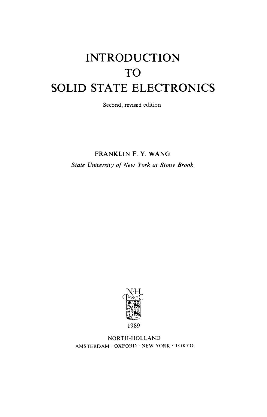 Introduction to Solid State Electronics by F.F.Y. Wang (Auth.)