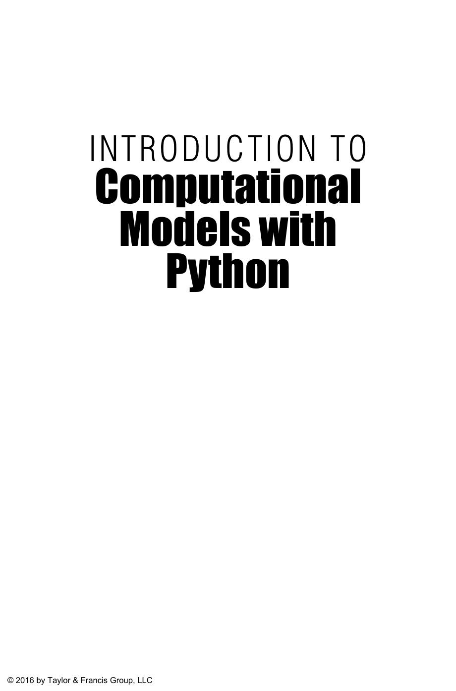 Introduction to computational models with Python by Garrido José M