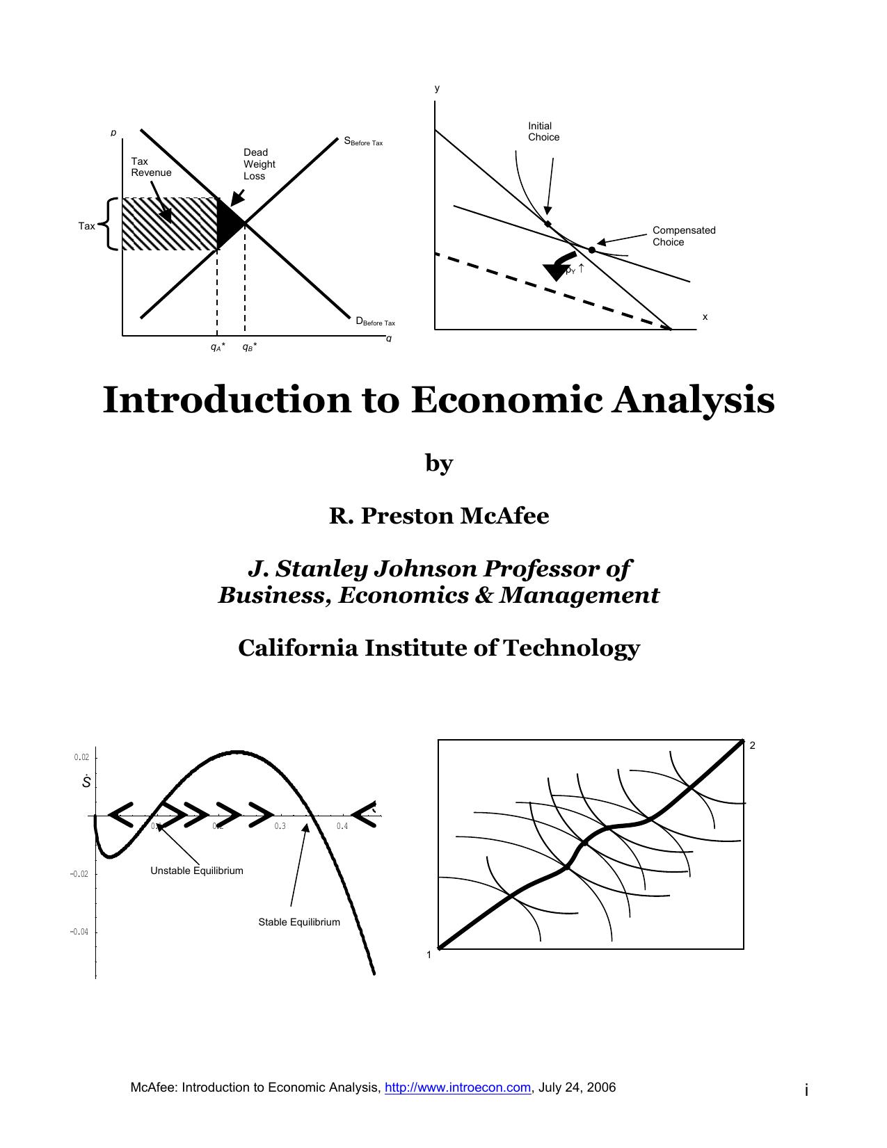 Introduction to economic analysis by Dale Donald John; Lewis Tracy R.; McAfee R. Preston