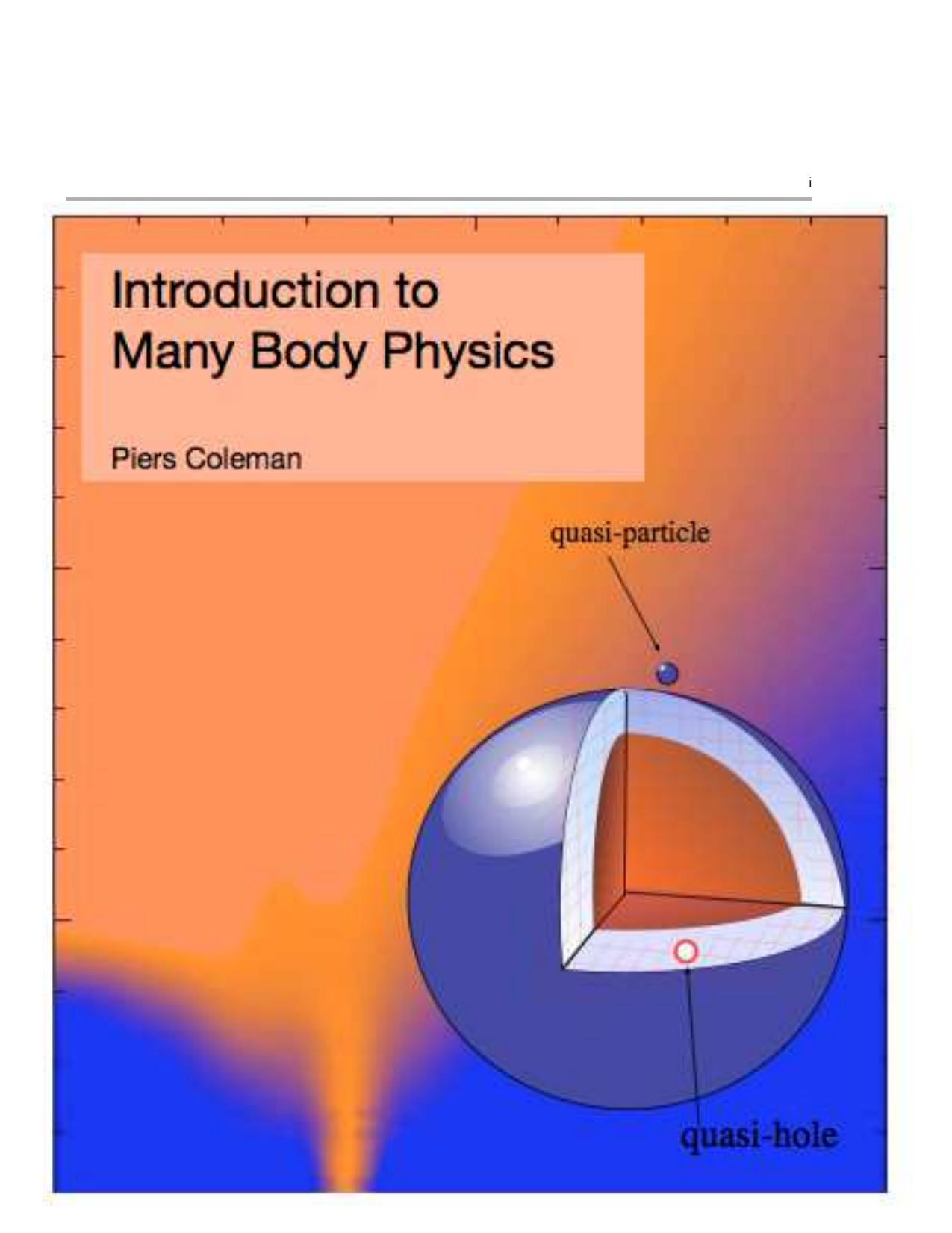 Introduction to many-body physics by Coleman P