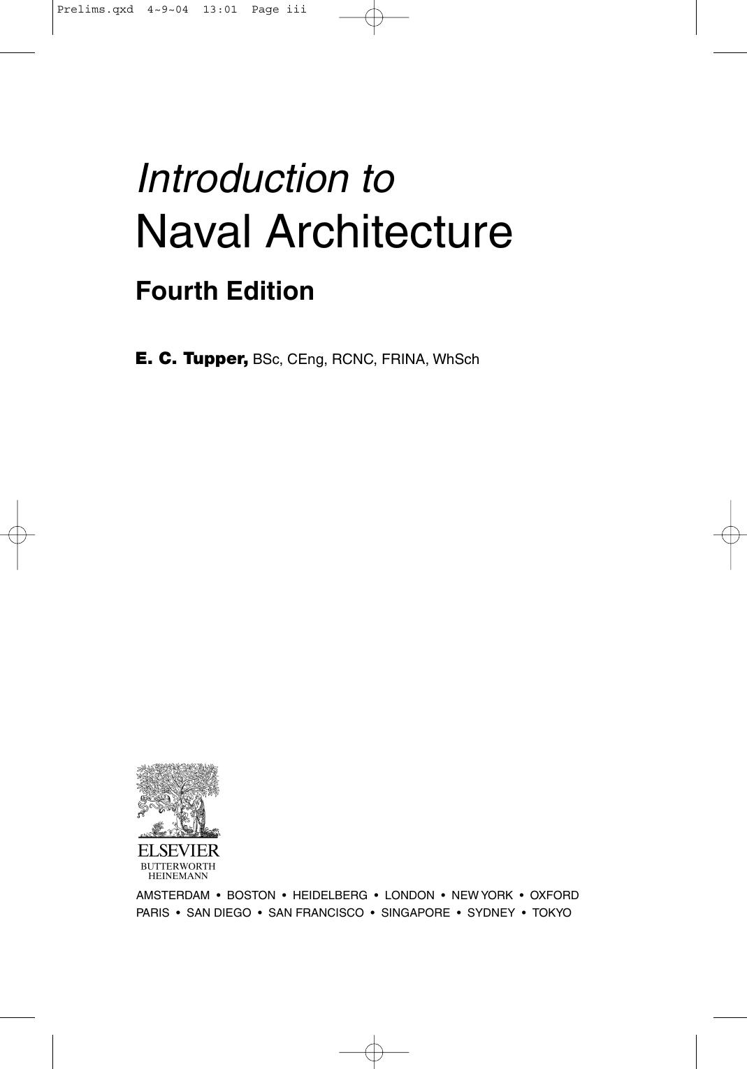 Introduction to naval architecture by E C Tupper