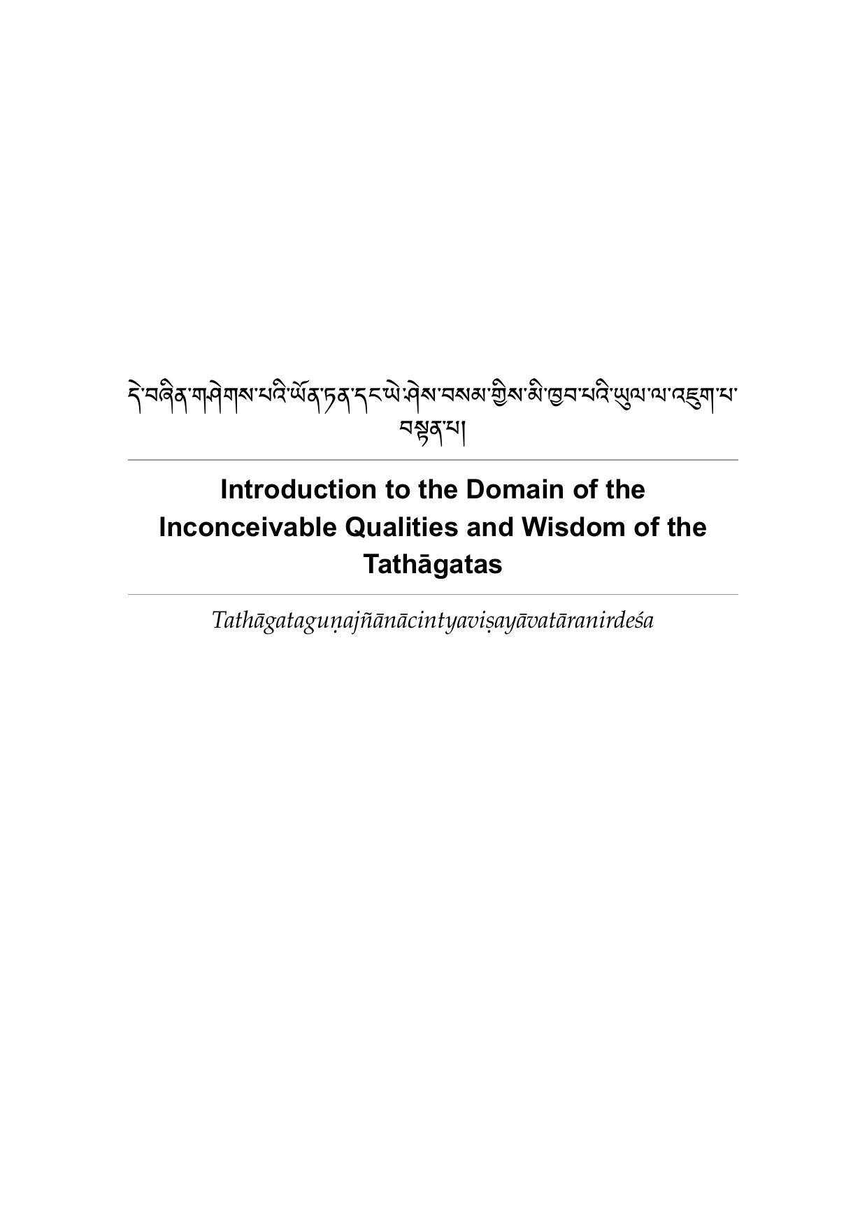 Introduction to the Domain of the Inconceivable Qualities and Wisdom of the TathÄgatas | 84000 Reading Room by Unknown