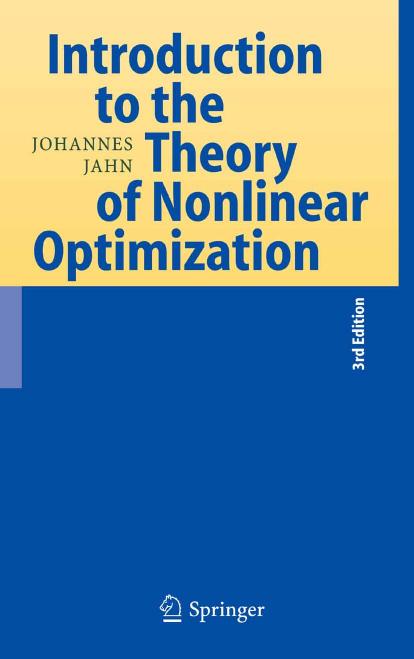 Introduction to the Theory of Nonlinear Optimization by Johannes Jahn