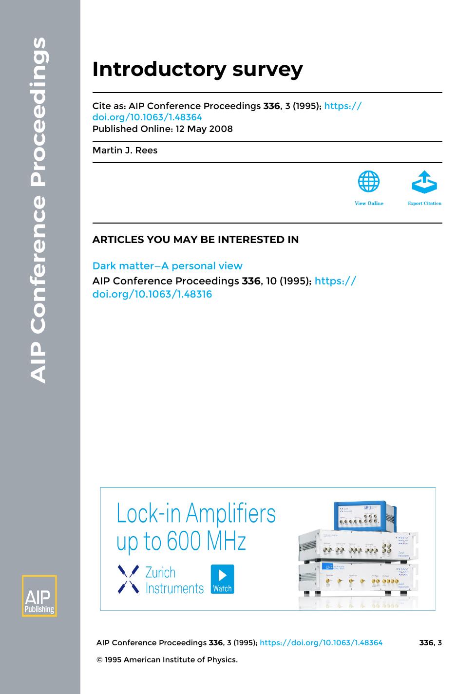Introductory survey by Introductory Survey (1995)