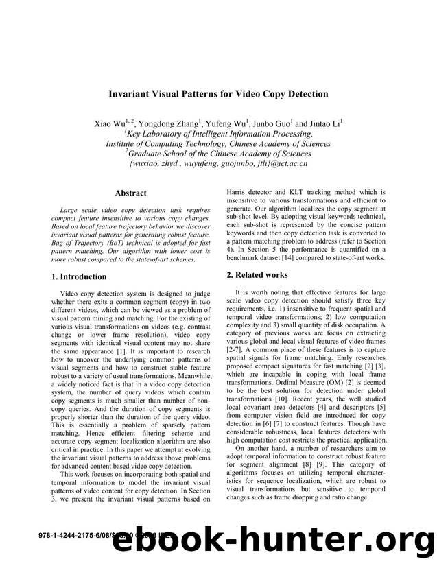Invariant Visual Patterns for Video Copy Detection by 
