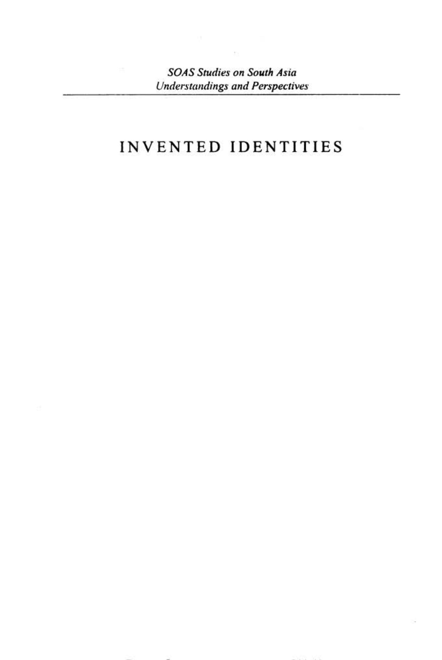 Invented identities : the interplay of gender, religion, and politics in India by Mary McGee; Julia Leslie