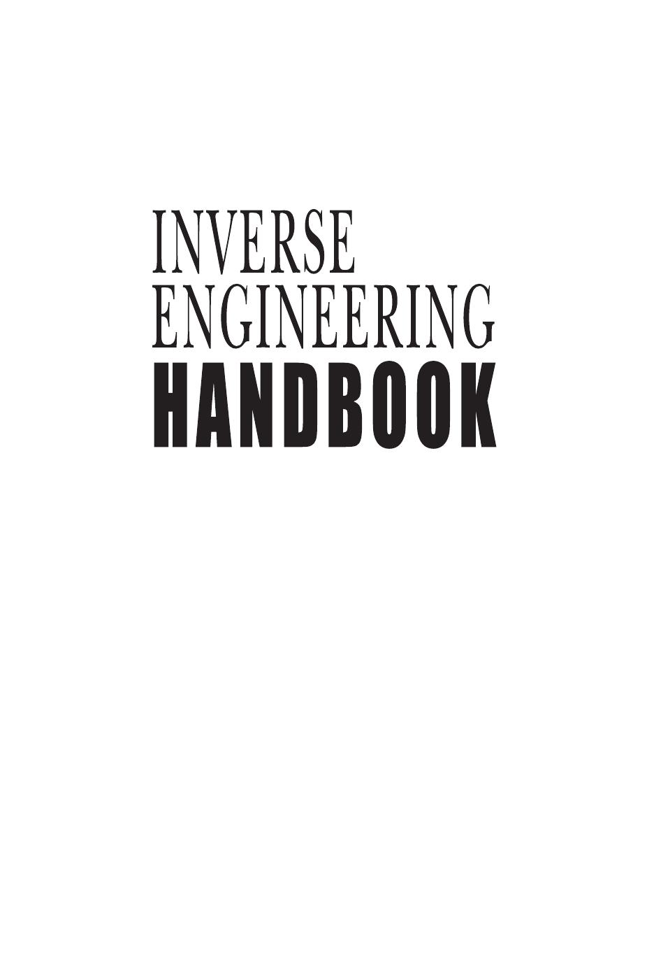 Inverse Engineering Handbook (Handbook Series for Mechanical Engineering) by Keith A. Woodbury