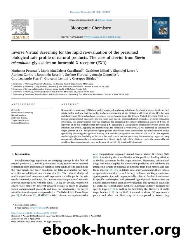 Inverse Virtual Screening for the rapid re-evaluation of the presumed biological safe profile of natural products. The case of steviol from Stevia rebaudiana glycosides on farnesoid X receptor (FXR) by unknow