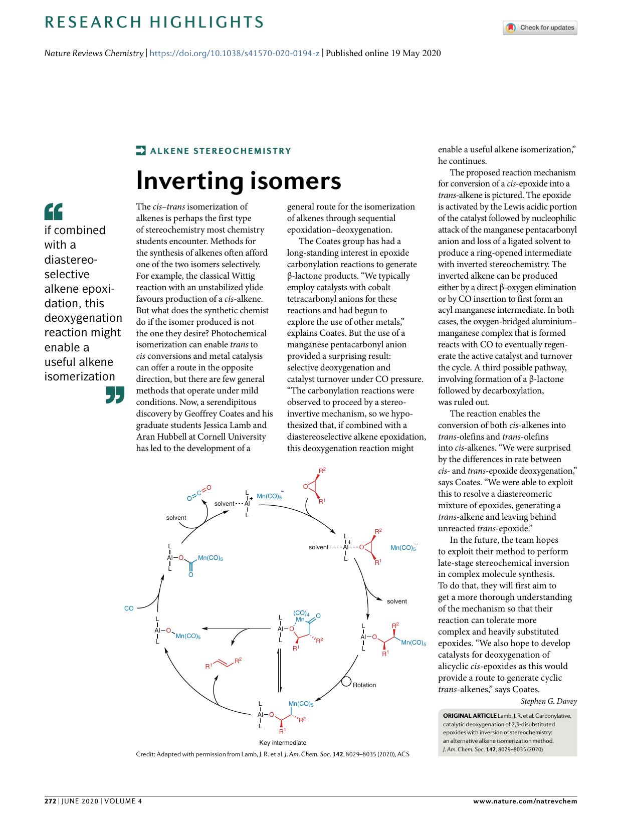 Inverting isomers by Stephen G. Davey