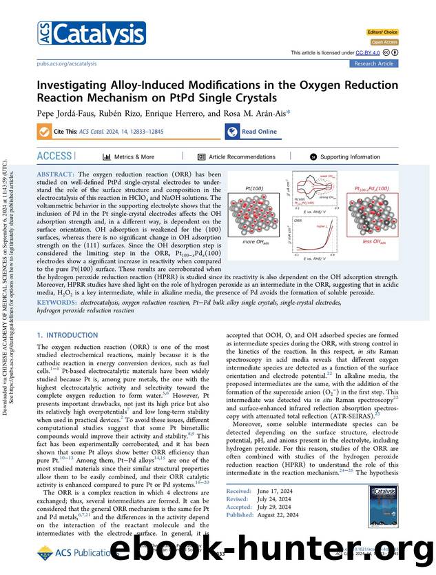 Investigating Alloy-Induced Modifications in the Oxygen Reduction Reaction Mechanism on PtPd Single Crystals by Pepe Jordá-Faus Rubén Rizo Enrique Herrero & Rosa M. Arán-Ais