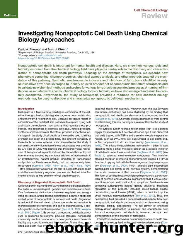Investigating Nonapoptotic Cell Death Using Chemical Biology Approaches by David A. Armenta & Scott J. Dixon