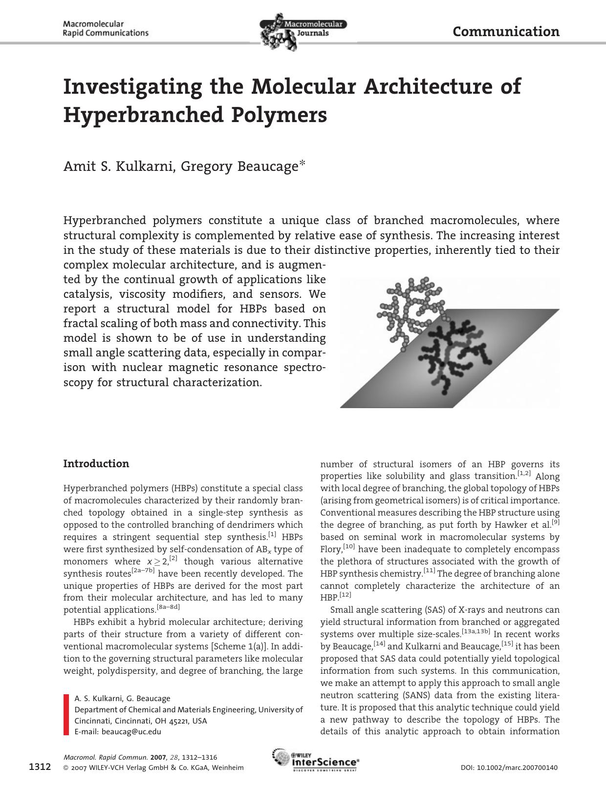 Investigating the Molecular Architecture of Hyperbranched Polymers by Unknown