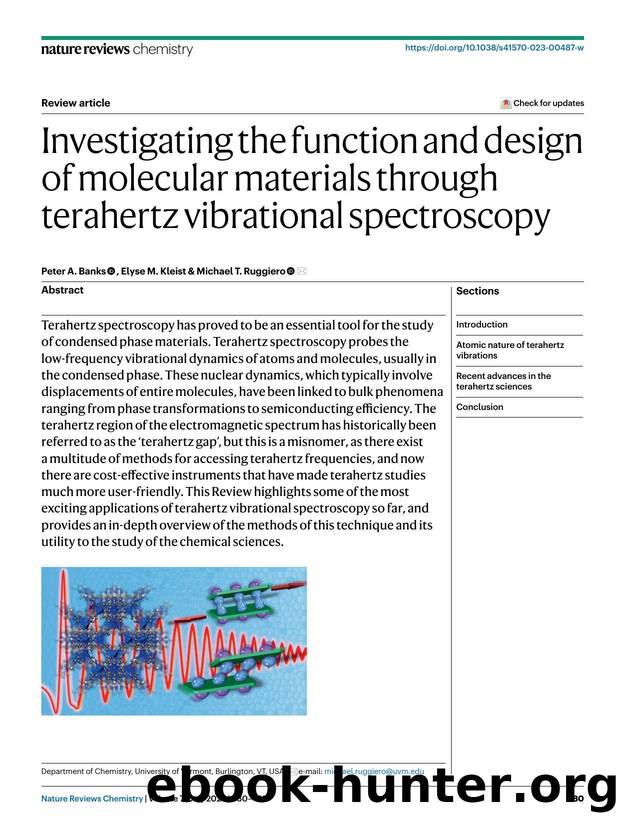 Investigating the function and design of molecular materials through terahertz vibrational spectroscopy by Peter A. Banks & Elyse M. Kleist & Michael T. Ruggiero