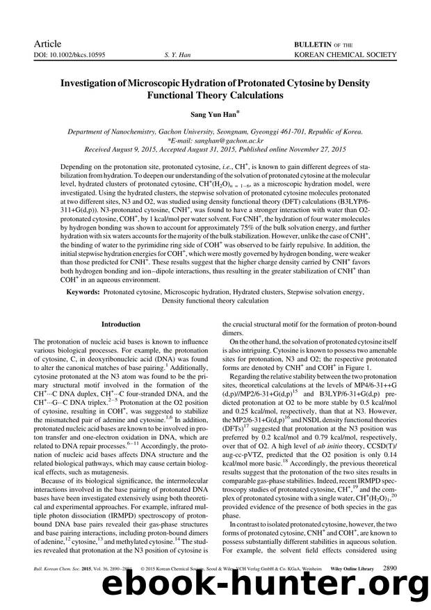 Investigation of Microscopic Hydration of Protonated Cytosine by Density Functional Theory Calculations by Unknown