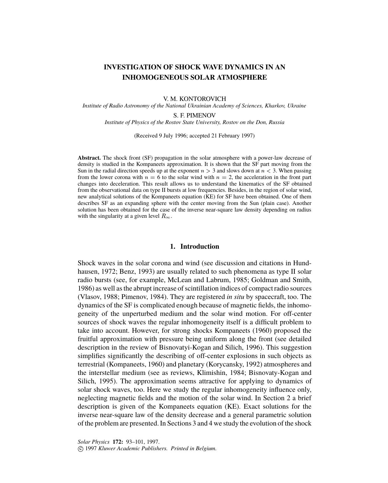 Investigation of Shock Wave Dynamics in An Inhomogeneous Solar Atmosphere by Unknown