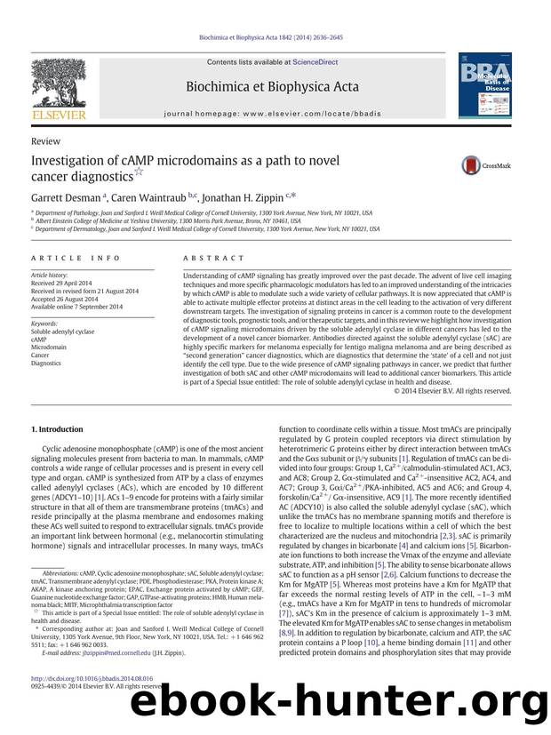 Investigation of cAMP microdomains as a path to novel cancer diagnostics by Garrett Desman & Caren Waintraub & Jonathan H. Zippin