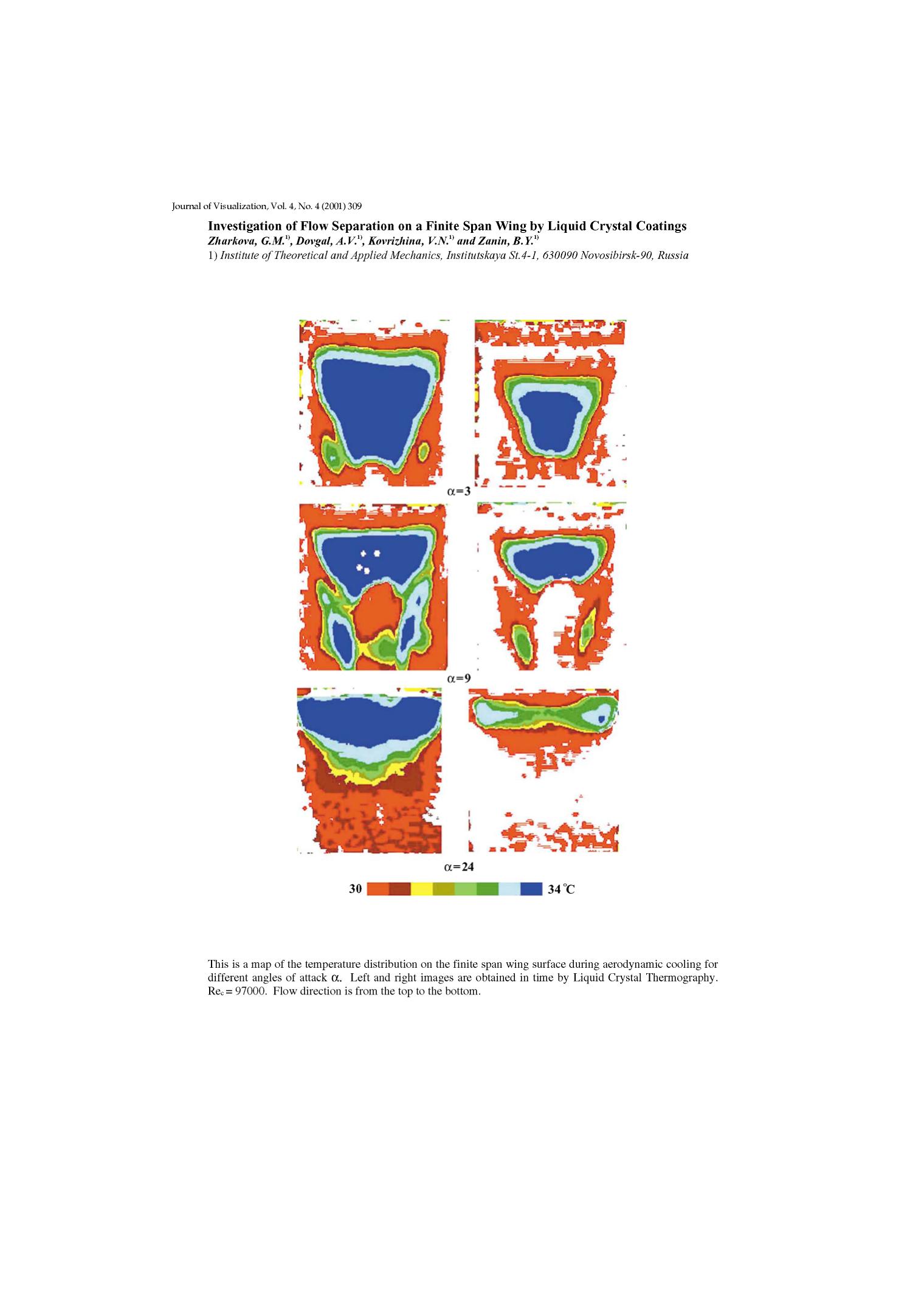 Investigation of flow separation on a finite span wing by Liquid Crystal Coatings by Unknown