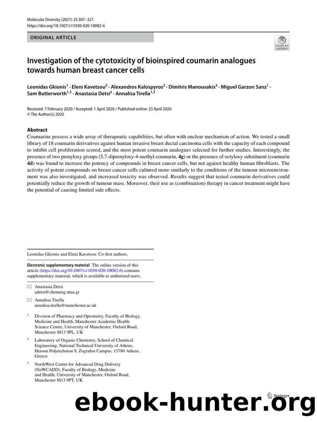 Investigation of the cytotoxicity of bioinspired coumarin analogues towards human breast cancer cells by unknow