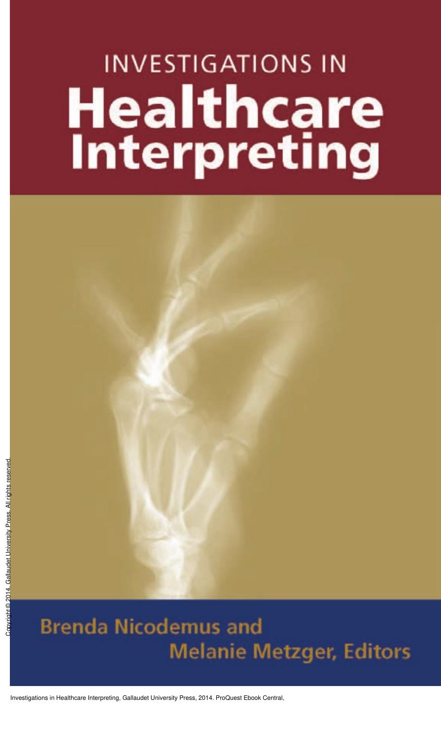 Investigations in Healthcare Interpreting by Brenda Nicodemus; Melanie Metzger