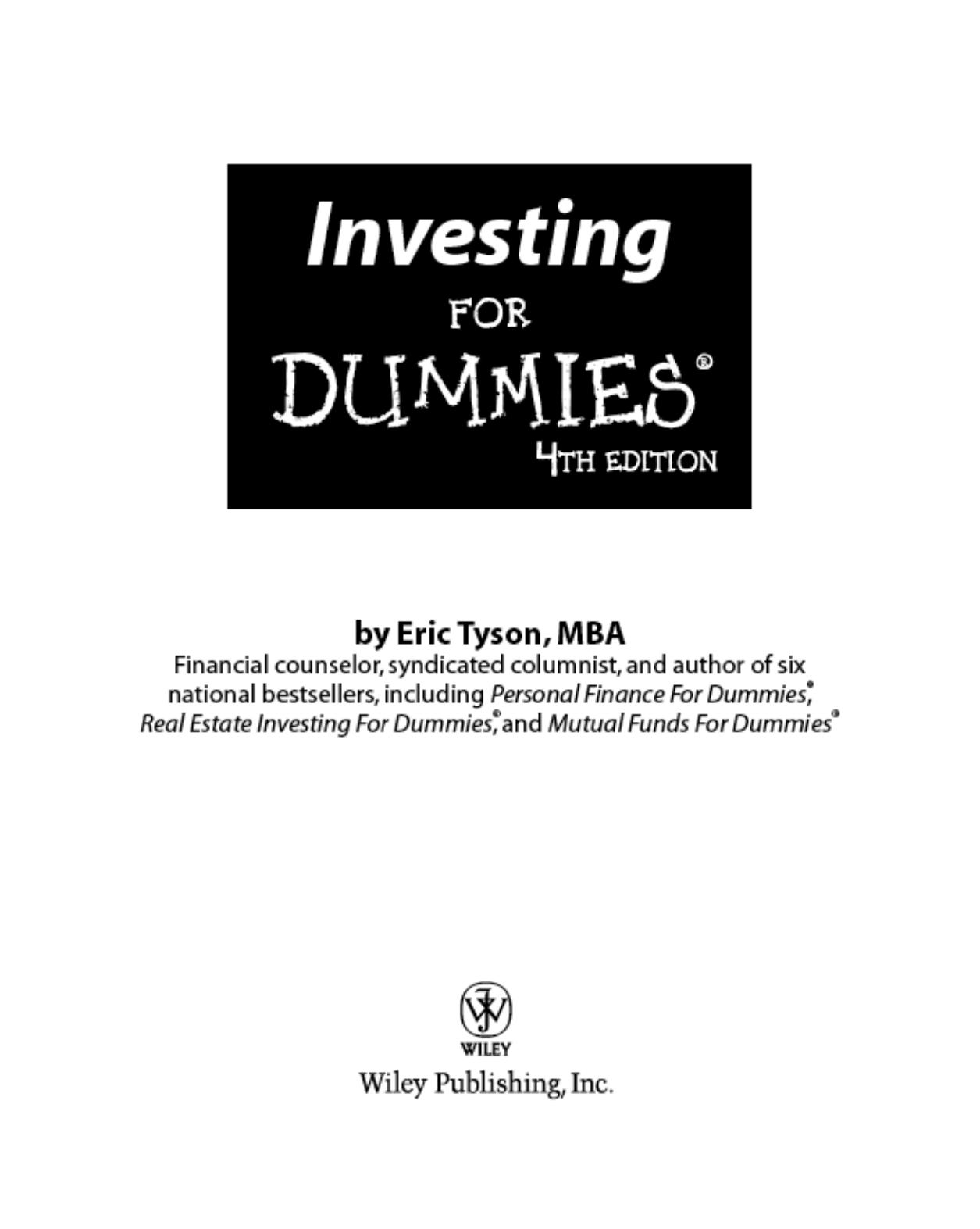 Investing For Dummies, 4th Edition by Eric Tyson
