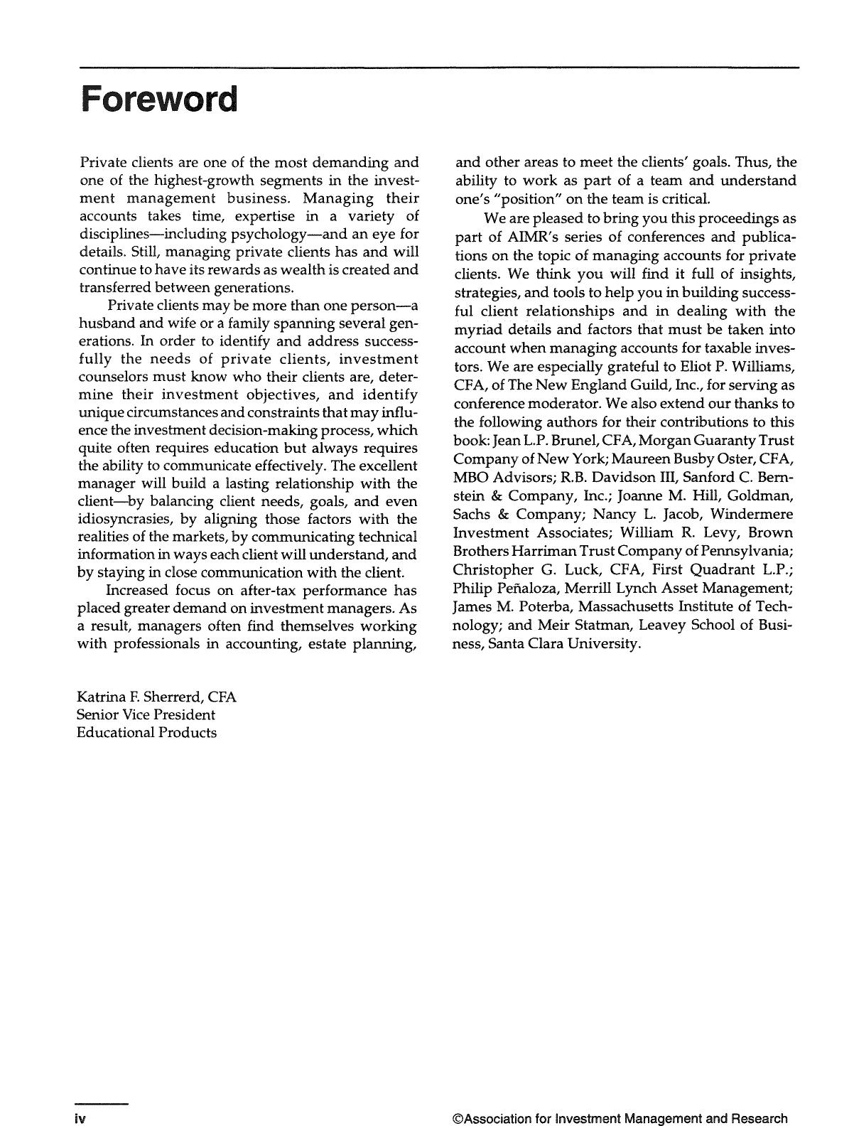 Investment Counseling for Private Clients by Maureen Busby Oster