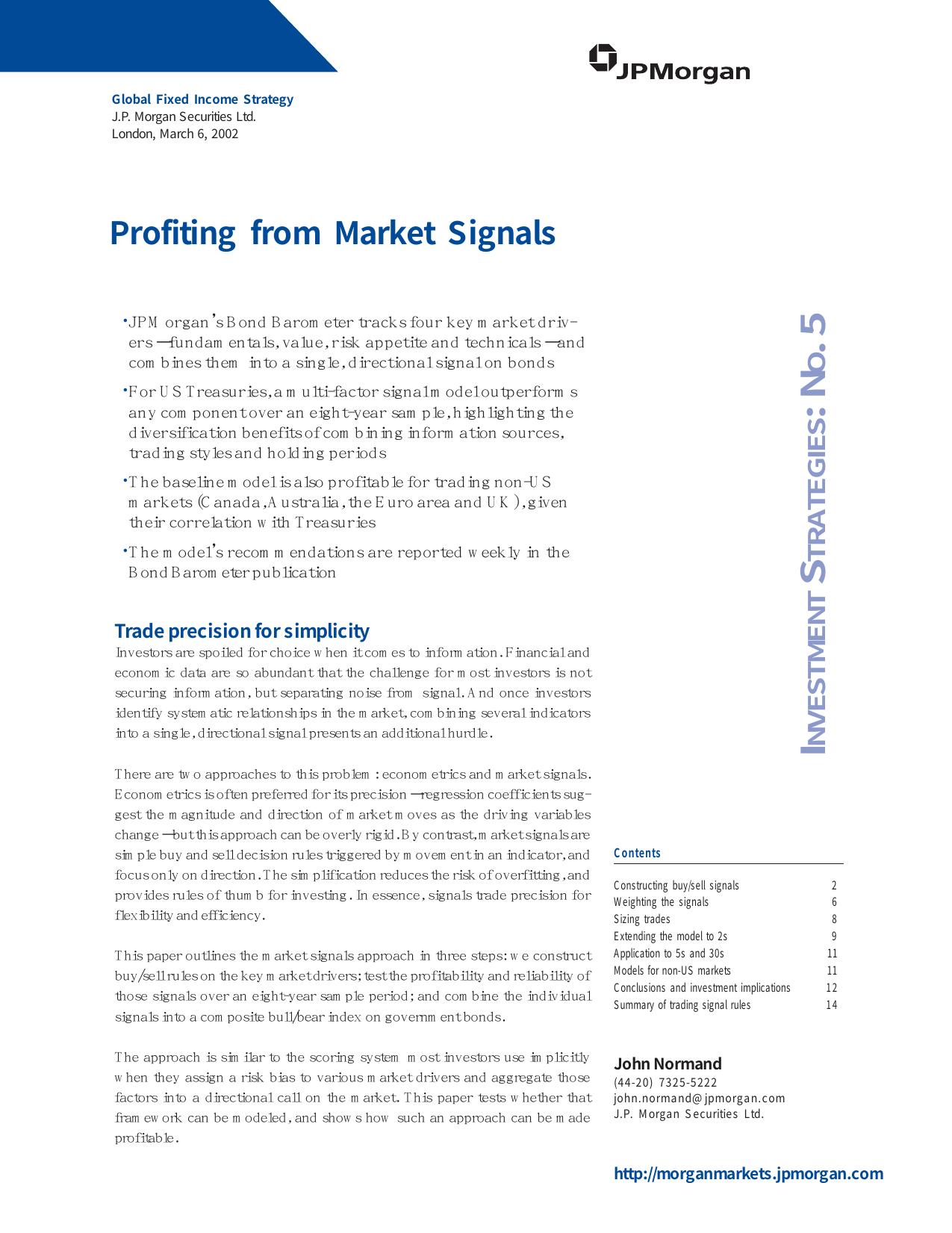 Investment Strategy 5 Profiting from Mkt Signals.p65 by llear