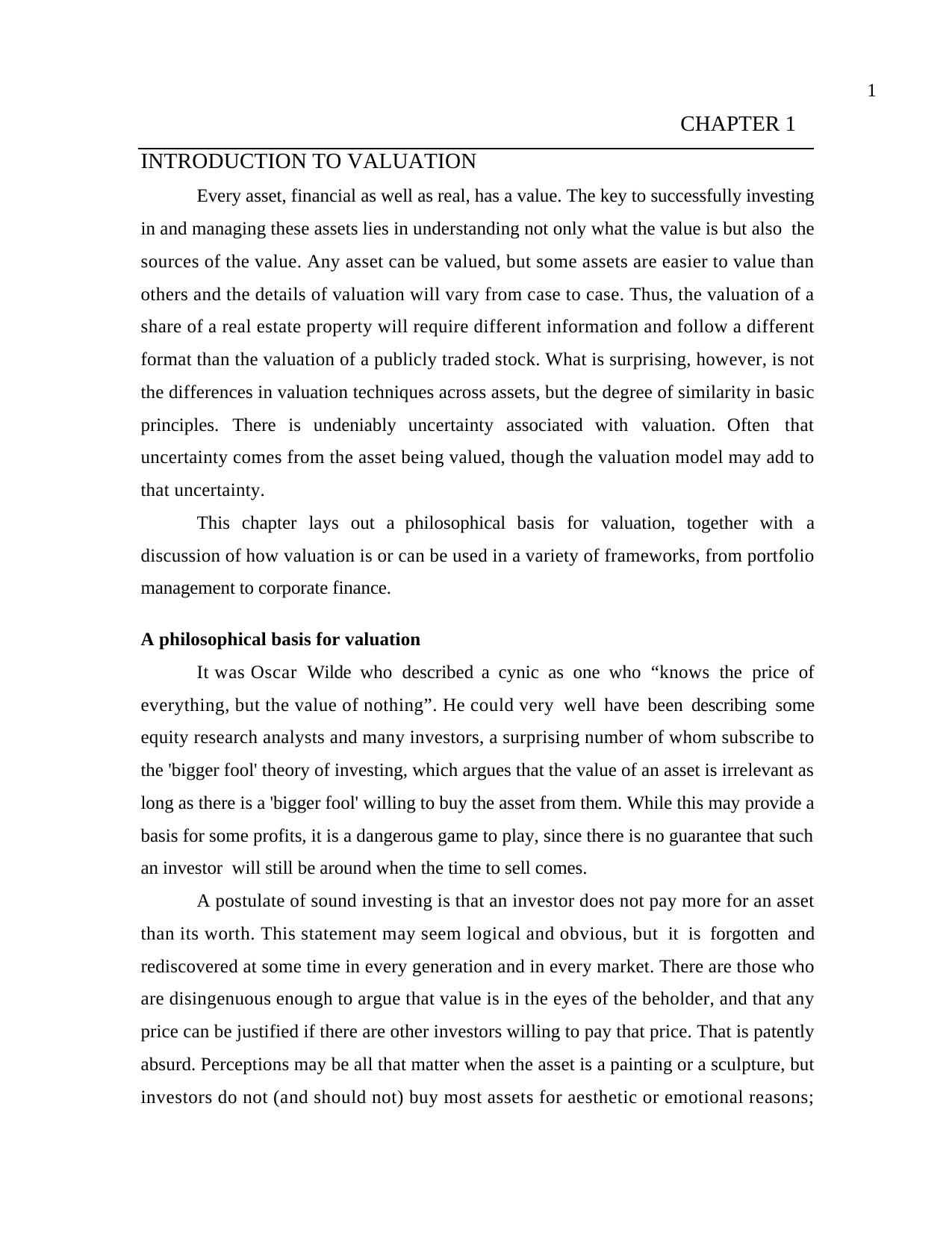 Investment Valuation: Tools and Techniques for Determining the Value of Any Asset, by Aswath Damodaran