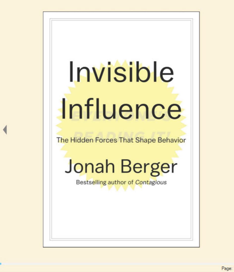 Invisible Influence: The Hidden Forces that Shape Behavior by Jonah Berger