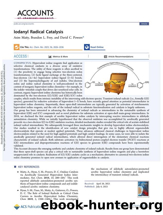Iodanyl Radical Catalysis by Asim Maity Brandon L. Frey & David C. Powers