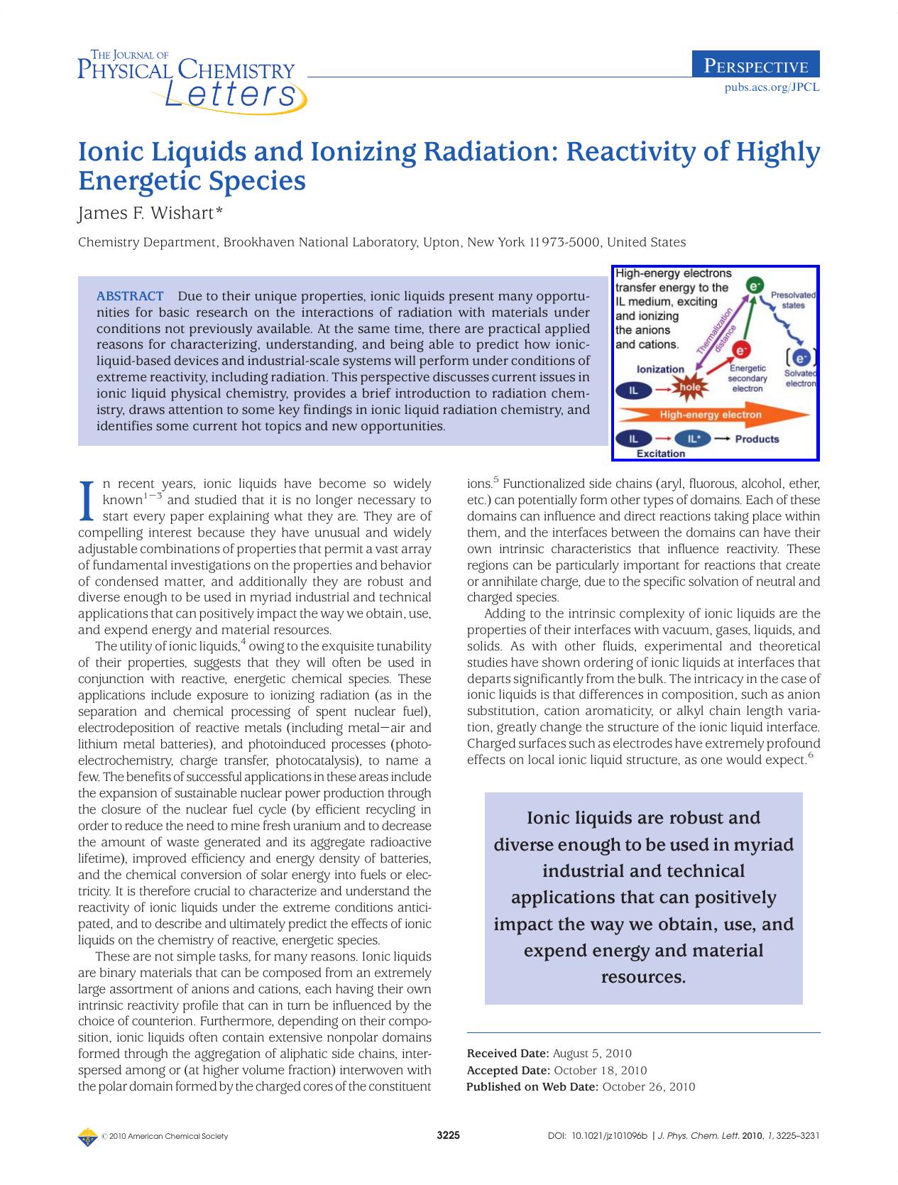 Ionic Liquids and Ionizing Radiation: Reactivity of Highly Energetic Species by Unknown