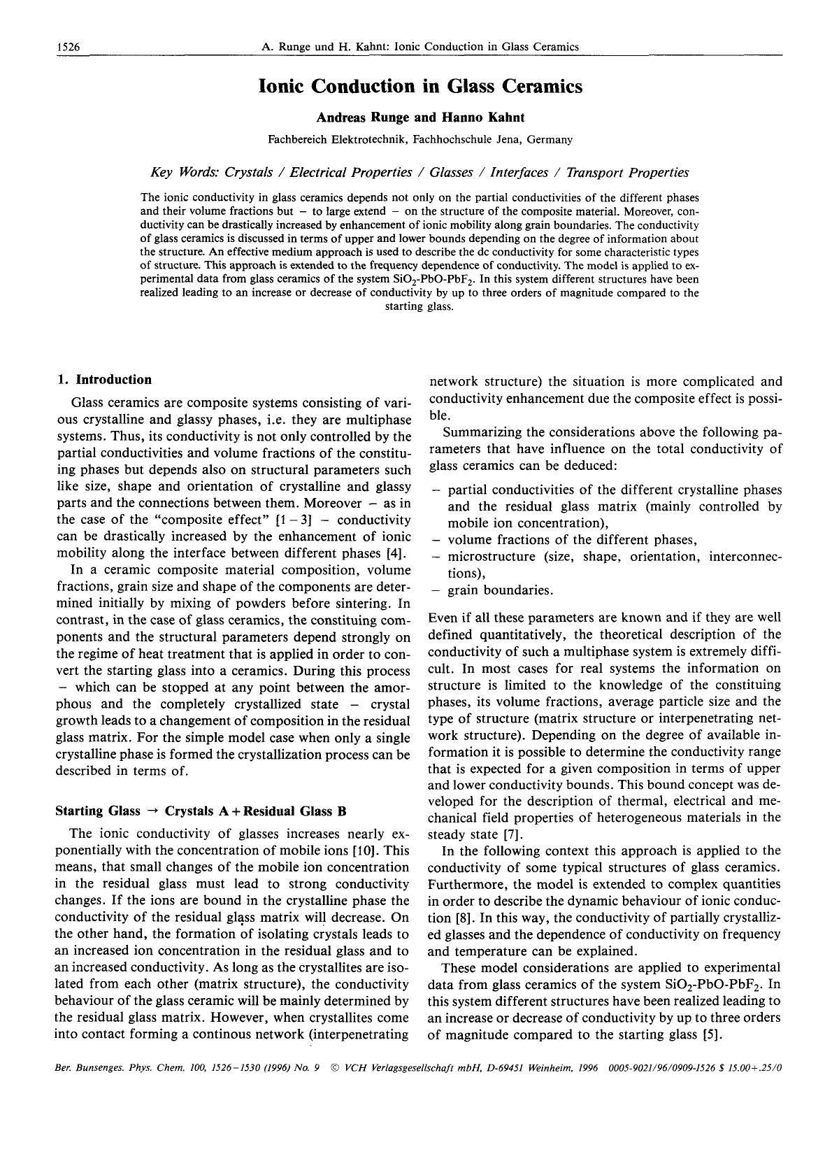 Ionic conduction in glass ceramics by Unknown