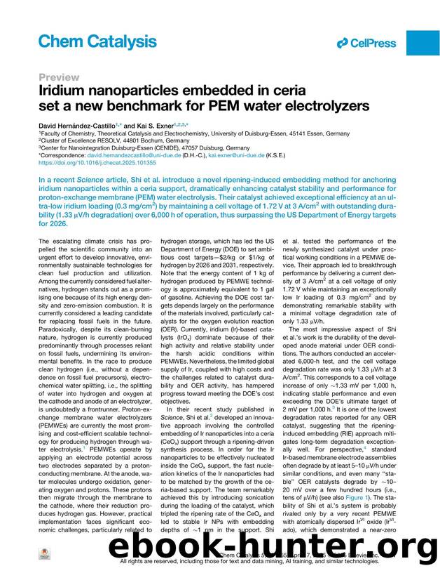 Iridium nanoparticles embedded in ceria set a new benchmark for PEM water electrolyzers by David Hernández-Castillo & Kai S. Exner