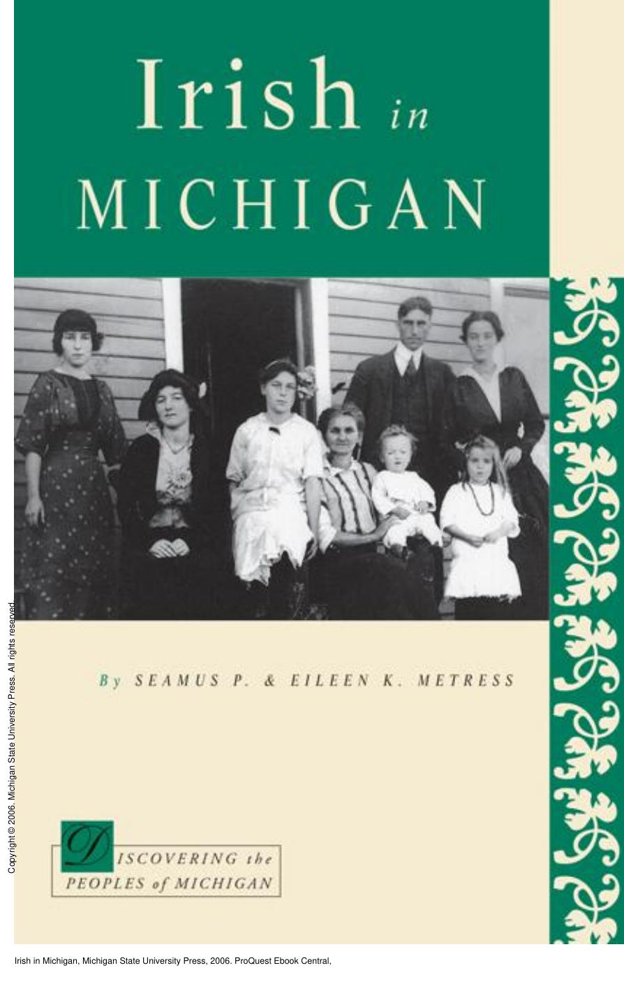 Irish in Michigan by Seamus P. Metress; Eileen K. Metress