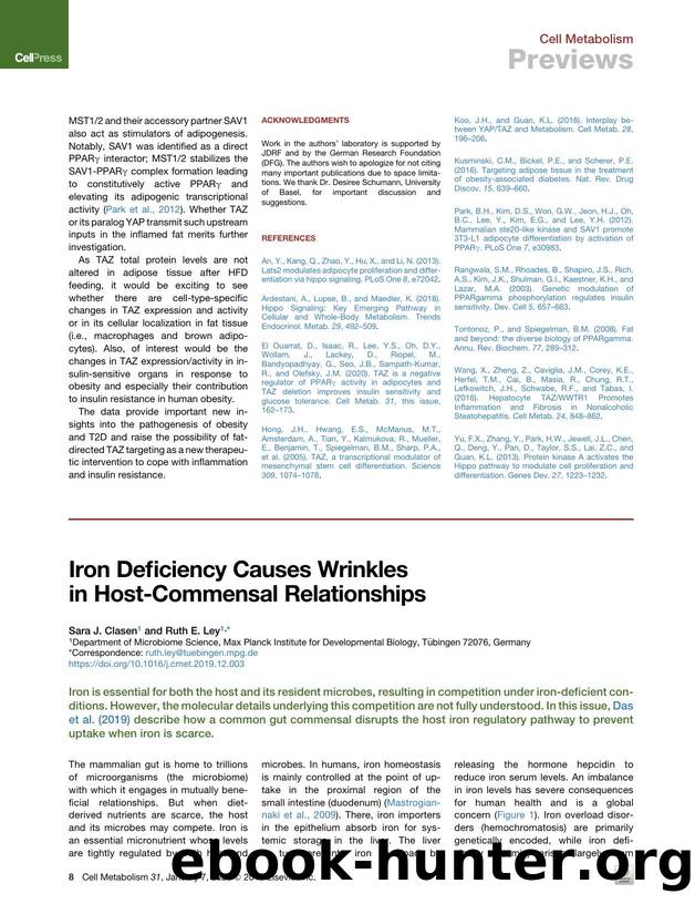Iron Deficiency Causes Wrinkles in Host-Commensal Relationships by Sara J. Clasen & Ruth E. Ley