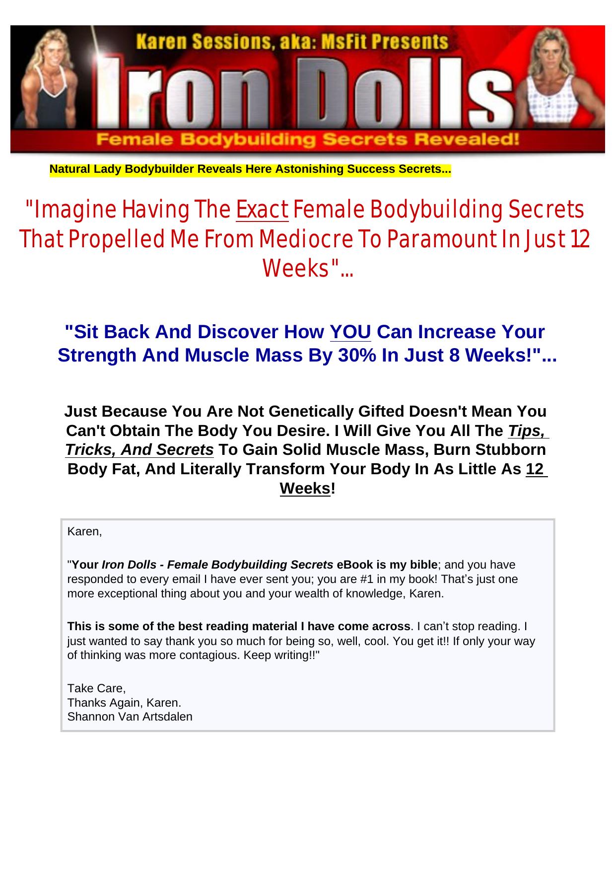 Iron Dolls - Female Bodybuilding Secrets. by Best of Kuszter's Collection