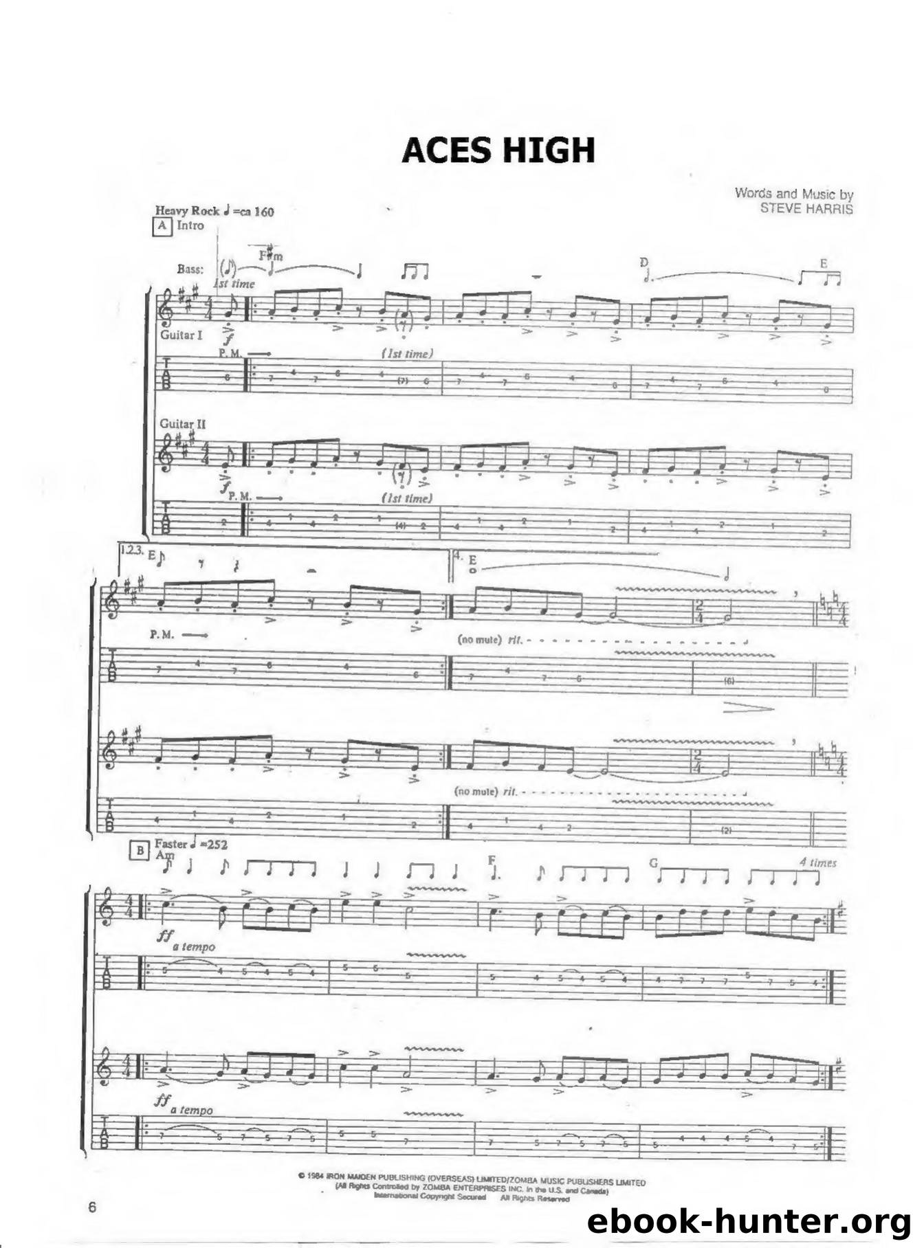 Iron Maiden Powerslave Guitar Tab Book by Unknown