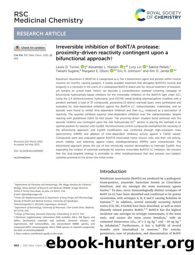 Irreversible inhibition of BoNTA protease: proximity-driven reactivity contingent upon a bifunctional approach by unknow