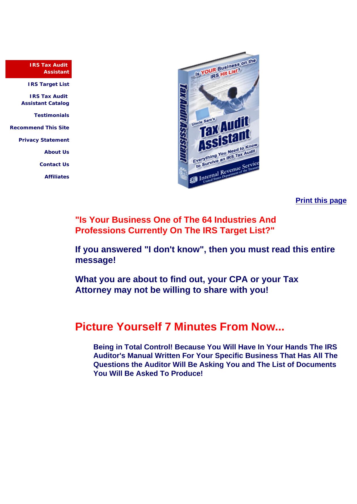 Irs Tax Audit Assistant. by Best of Kuszter's Collection