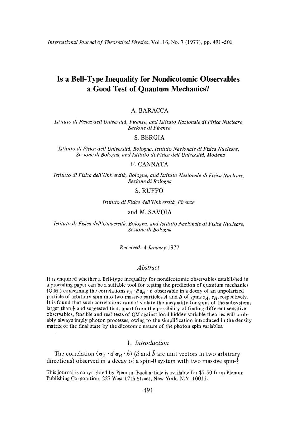 Is a Bell-type inequality for nondicotomic observables a good test of quantum mechanics? by Unknown