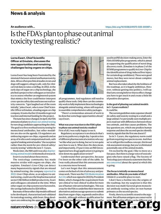 Is the FDAâs plan to phase out animal toxicity testing realistic? by Asher Mullard