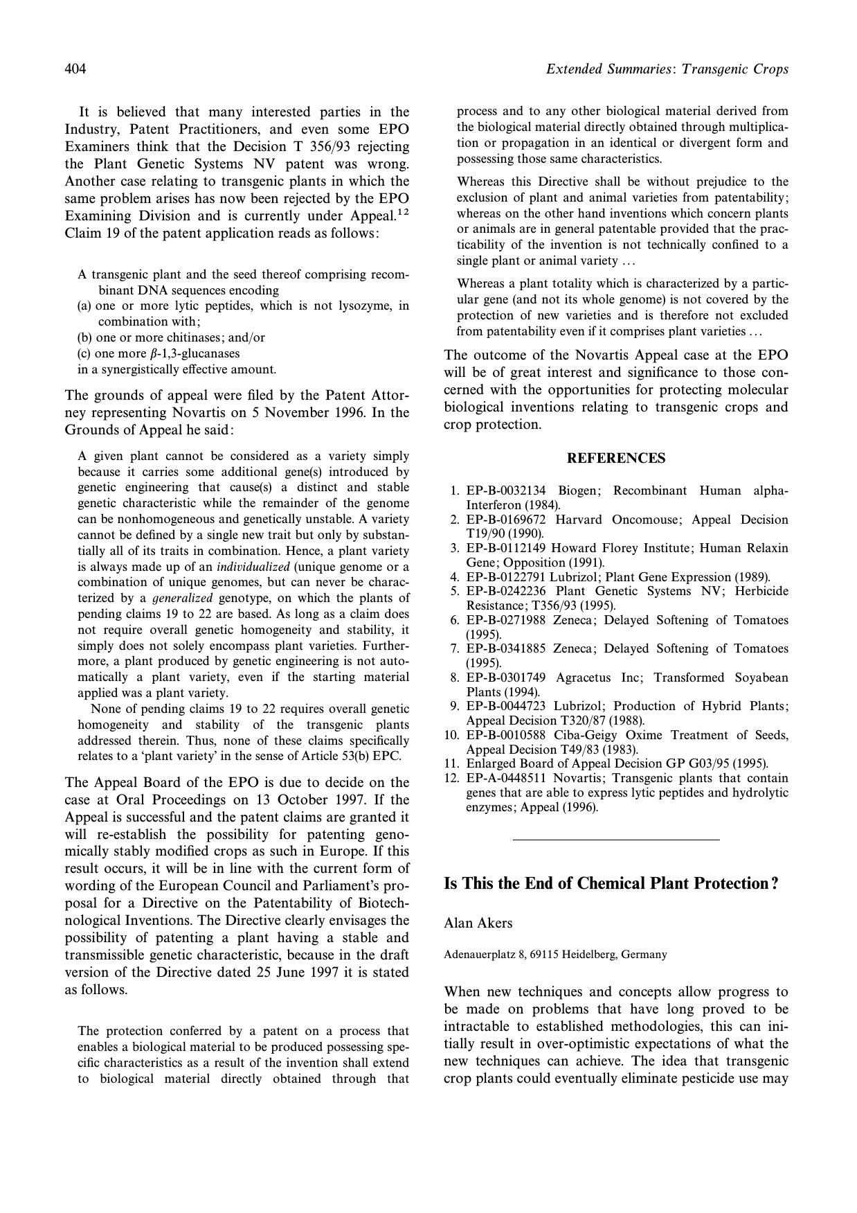 Is this the end of chemical plant protection? by Unknown
