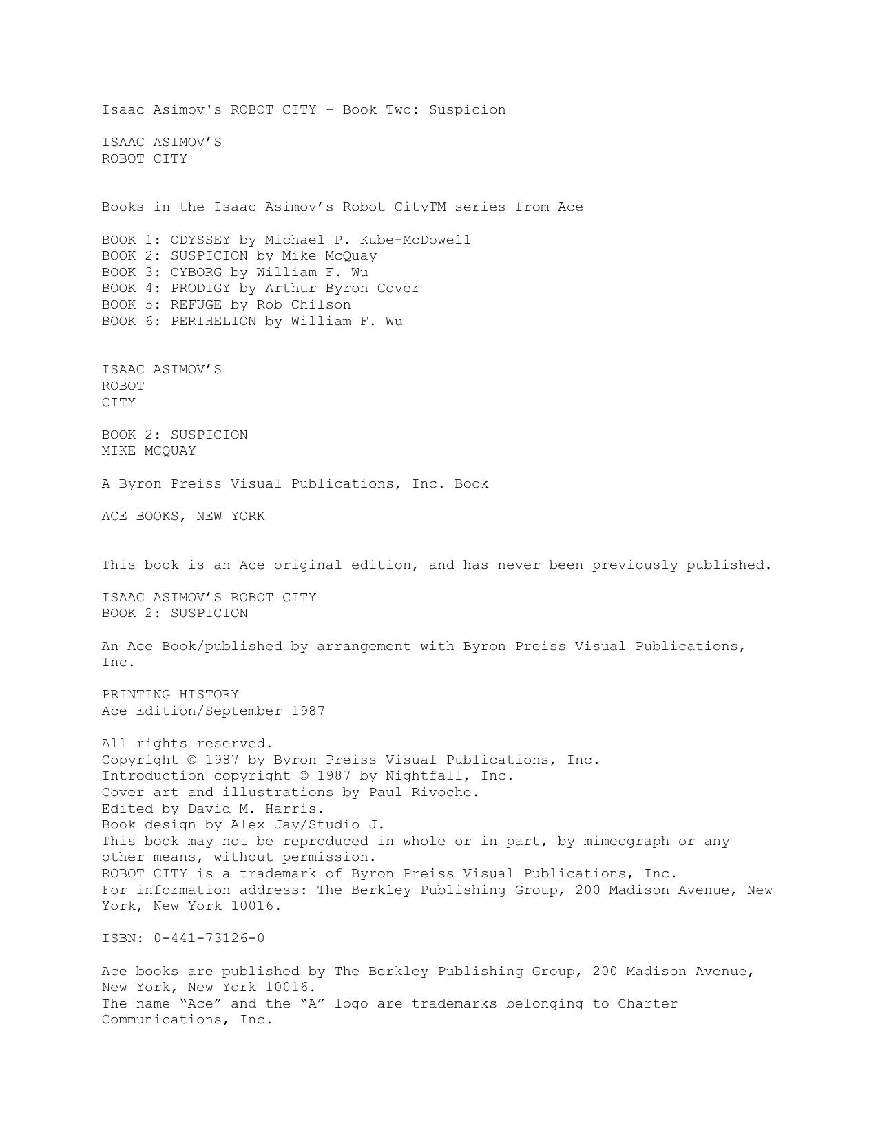 Isaac Asimov - Robot City 2 by OEM