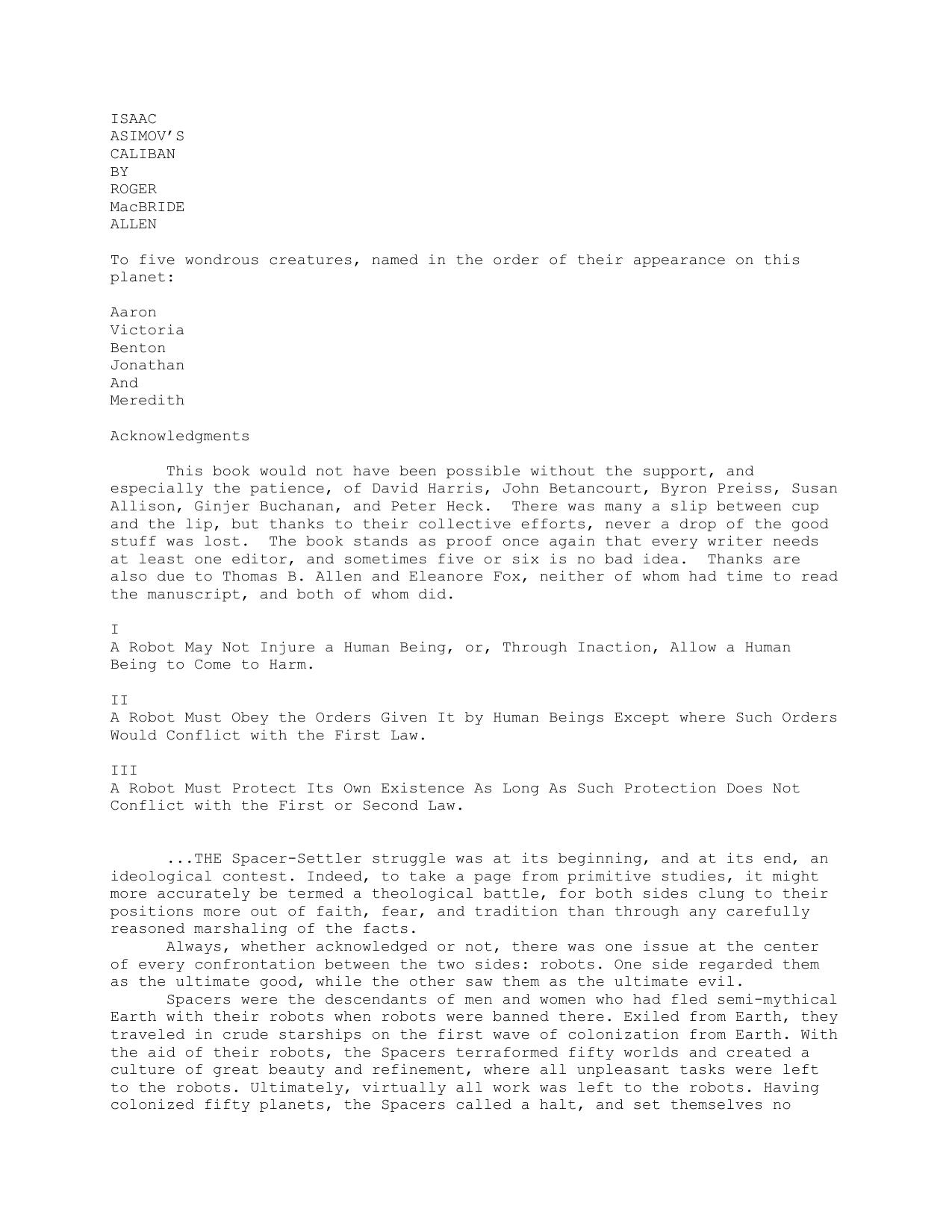 Isaac Asimov's Caliban 1 by harry