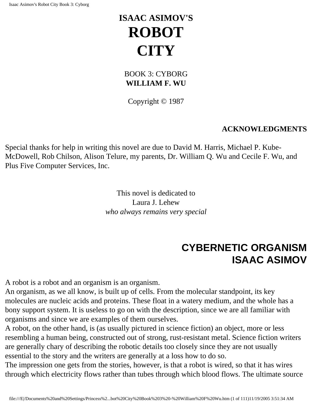 Isaac Asimov's Robot City Book 3: Cyborg by Unknown
