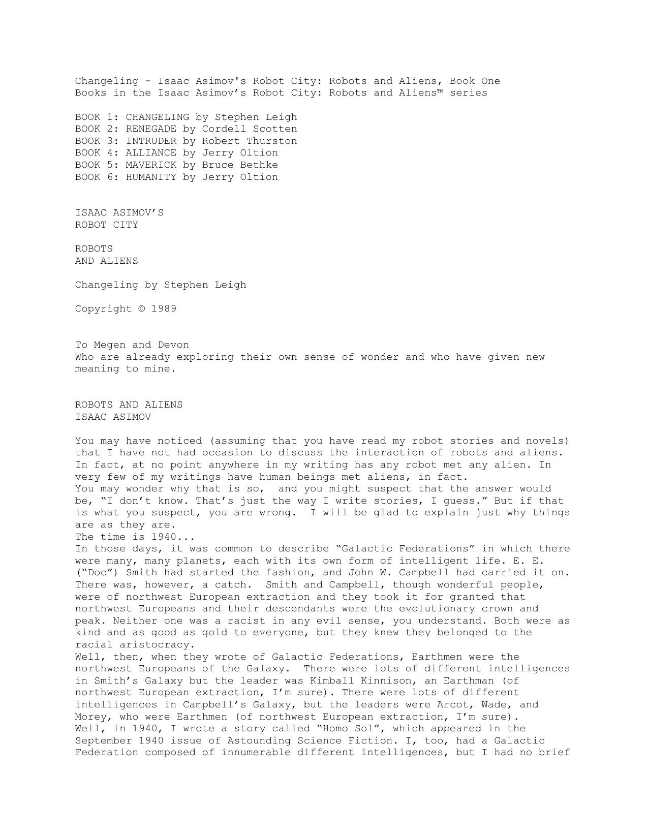 Isaac Asimov's Robots and Aliens 1 by harry