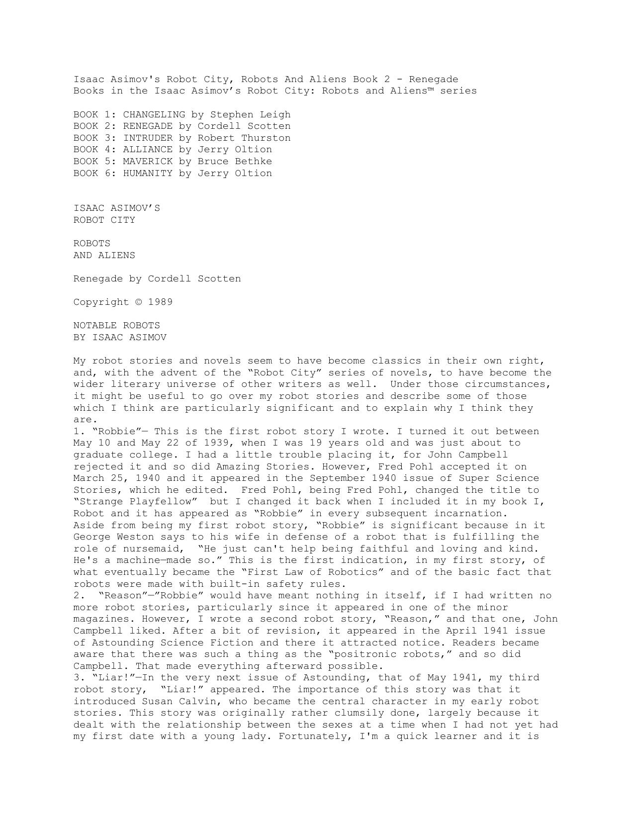 Isaac Asimov's Robots and Aliens 2 by harry